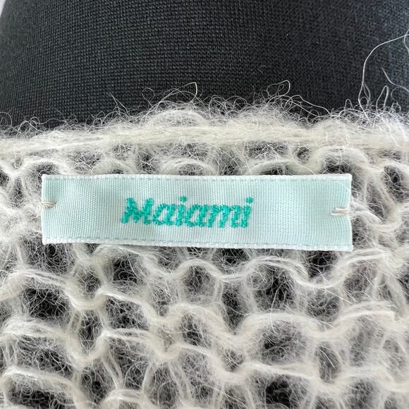 Maiami Multicolor Colorblock Open-Knit Tie-Waist Cardigan Sweater Berlin S/M - Picture 7 of 10